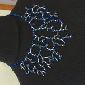 Royal blue & gold collar necklace